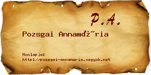 Pozsgai Annamária névjegykártya