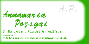annamaria pozsgai business card